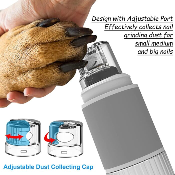 Шліфувальник для собак, шліфувальна машинка для собак та котів (без LED) білий, з насадкою для шліфування та збирачем пилу
