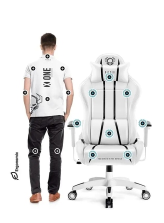 Ігрове крісло Diablo Chairs X-One 2.0, екошкіра, біле