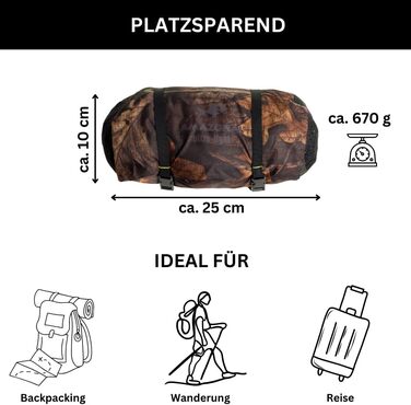 Тент AMAZONAS Ultra-Light Traveller Tarp Forest - ультралегкий, 650г, 25x10 см, камуфляж, для захисту від негоди