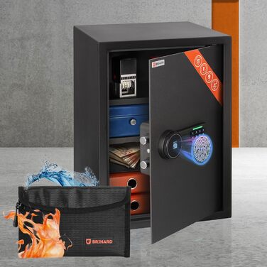 Сейф для дому Business XL Safe Tresor 60л Black Pearl з цифровим та відбитком пальця, вогнестійкий, для документів A4