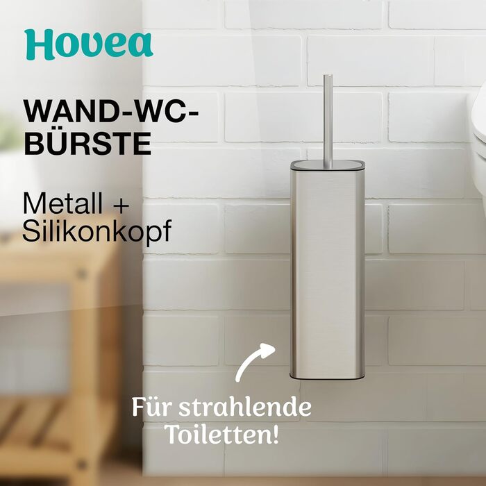 Настінна щітка для унітазу з силікону та металу - Klobürste Wandmontage - WC3680