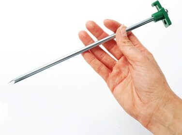 com-four® 48x Tent Stakes from Steel 250mm x Ø 7mm - Long and robust ground stakes with plastic holder - Rock bottom stake for camping and outdoor - ideal for normal and hard ground