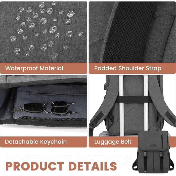 LOVEVOOK Рюкзак для жінок: елегантний, водонепроникний, 15.6