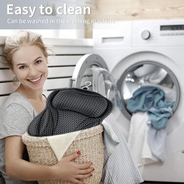 Подушка для ванни з підтримкою шиї та плечей, сітчаста 4D, 6 присосок, сіра