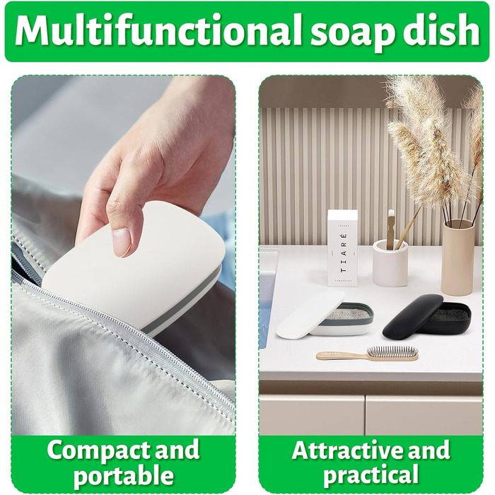 Водонепроникні мильниці для подорожей TUZHE (2 шт.) з ситом та мішечком для мила з сизалю - для дому та в дорогу