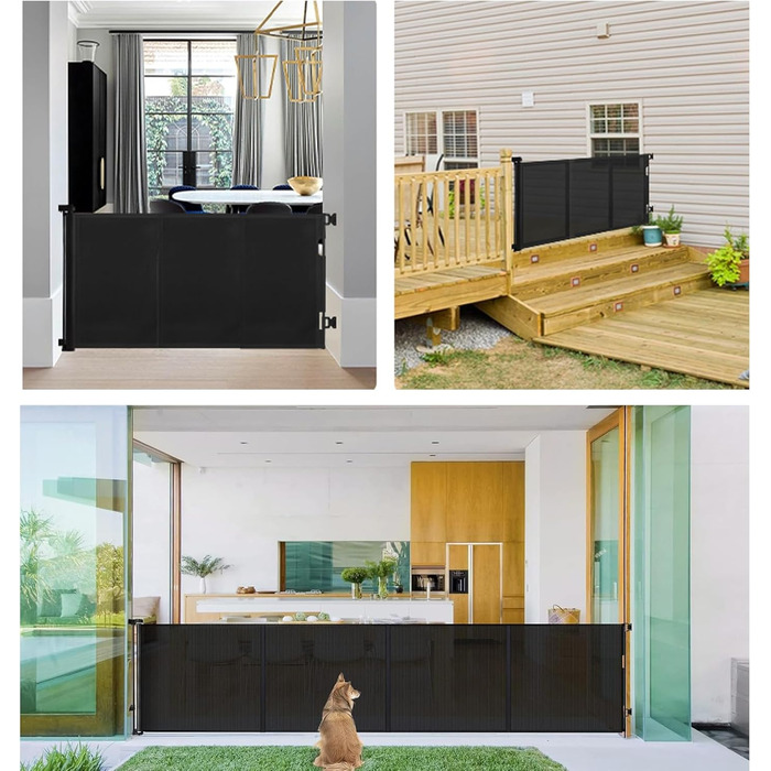 Захисне ворота для дитячих воріт, для дітей, котів та собак, розтяжне, 0-150 см, 500 см, сірий