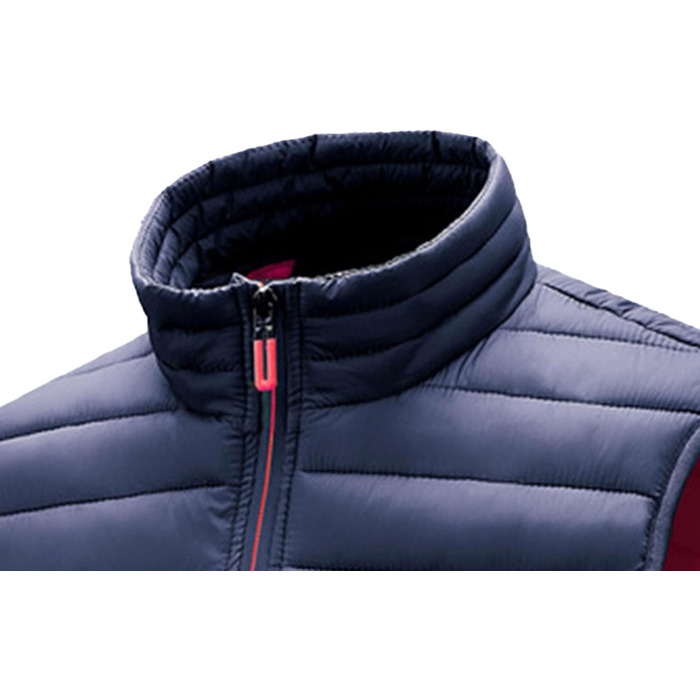 Чоловіча жилетка, утеплена, легка, тепла, для активного відпочинку, без рукавів, зимова, стегана, зі стійким коміром, слім-силует (5XL, Темно-синій)