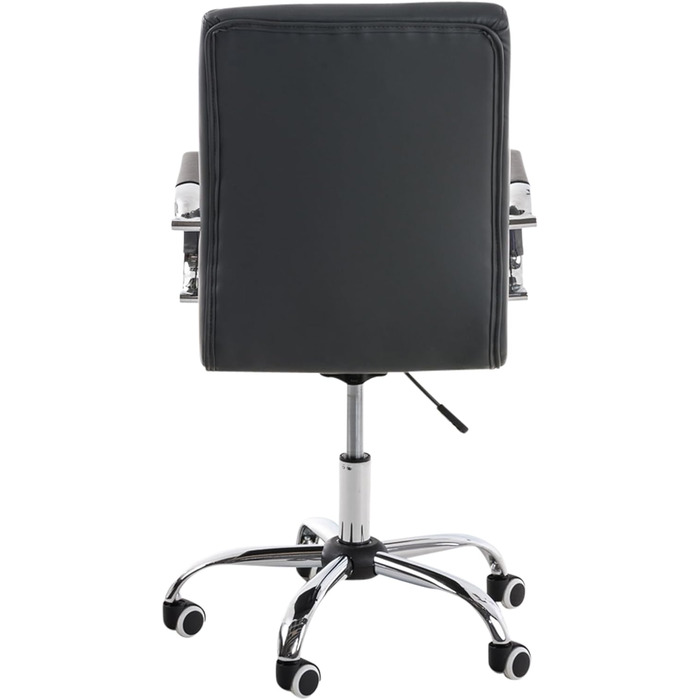 Офісний стілець CLP Deli V2 з штучної шкіри, сірий | Регульована висота сидіння, м'яке сидіння