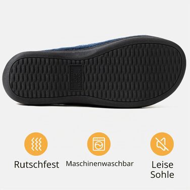 Чоловічі капці-шльопанці RockDove з ефектом пам'яті (Memory Foam), регульований ремінець, протиковзка підошва для дому та вулиці, сині, розмір 46/47 EU