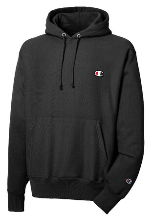 Чоловічий худі Champion Reverse Weave, комфортний флісовий світшот з капюшоном, чорний, розмір L