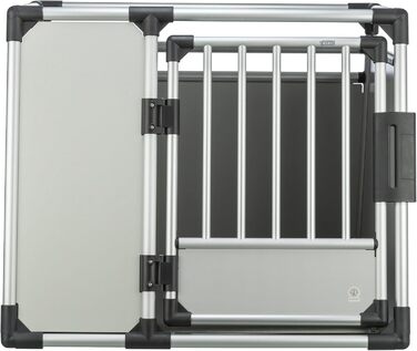 Тріксі Транспортний бокс для собак з алюмінію, розмір M–L, 60x65x86 см - стабільний, тихий, з безпечним замком та неслизьким килимком