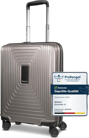 REDOLZ Trolley великий, жорсткий, 52x34x77 см, розширюється до 140 л, 4.4 кг, Essentials 14 (Кофе Grey Metallic)