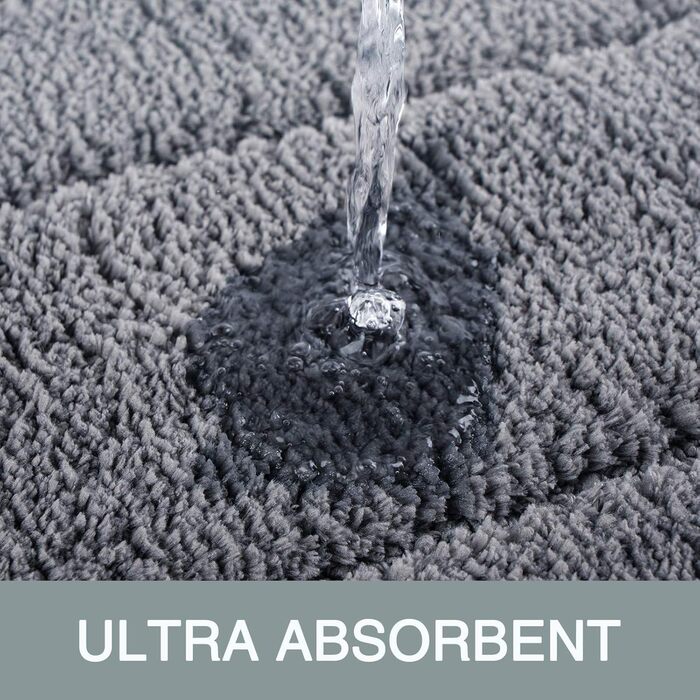 DUNSOO Non-Slip Bathroom Rug - Absorbent Microfiber Bath Mat for Shower, Bathtub & Toilet - 60x150cm