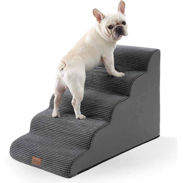 Широка сходинка для собак, маленька сходинка для домашніх тварин з нековзким покриттям (Чорний та Білий), Чорний та Білий (Чорний та Сірий, 5.0, 83x50x57 см)