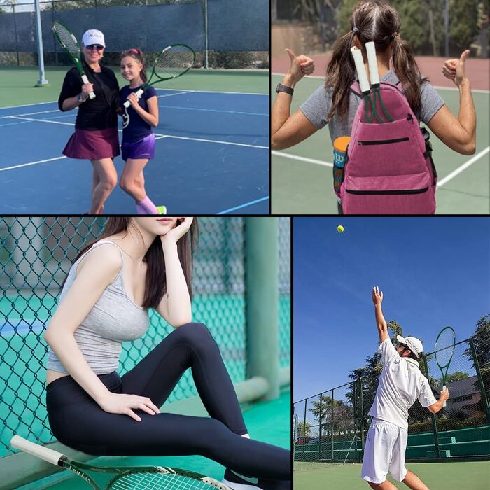Beginner Tennis Racquet Set for 2 Players - Pre-Strung 27 Inch Adult Racquets with Balls, Overgrips & Carry Bag