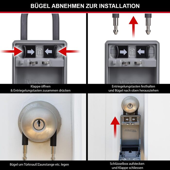 Master Lock Wall Mounted Outdoor Key Safe - XL with Shackle