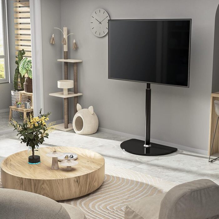 Adjustable TV Stand for 32-65 inch LED LCD OLED TVs - Swivel & Height Adjustable, up to 40kg, Cable Management