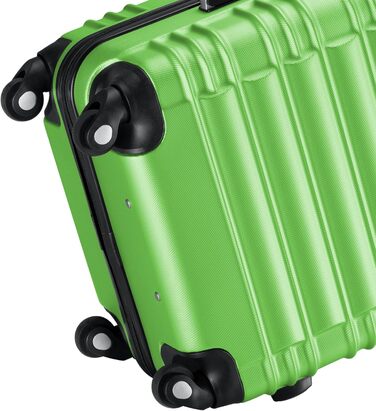 Набір валіз Zelsius 4 шт. Рожевий | ABS, з кодовим замком, 4 колеса, перегородка | Ручна валіза, набір валіз, тріумф, велика валіза (зелений)