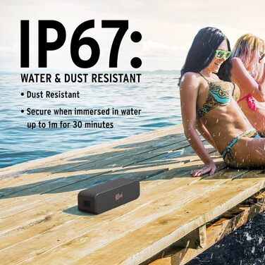 Портативна Bluetooth колонка Klipsch Detroit: Водонепроникна (IP67), 20 годин, Чорна