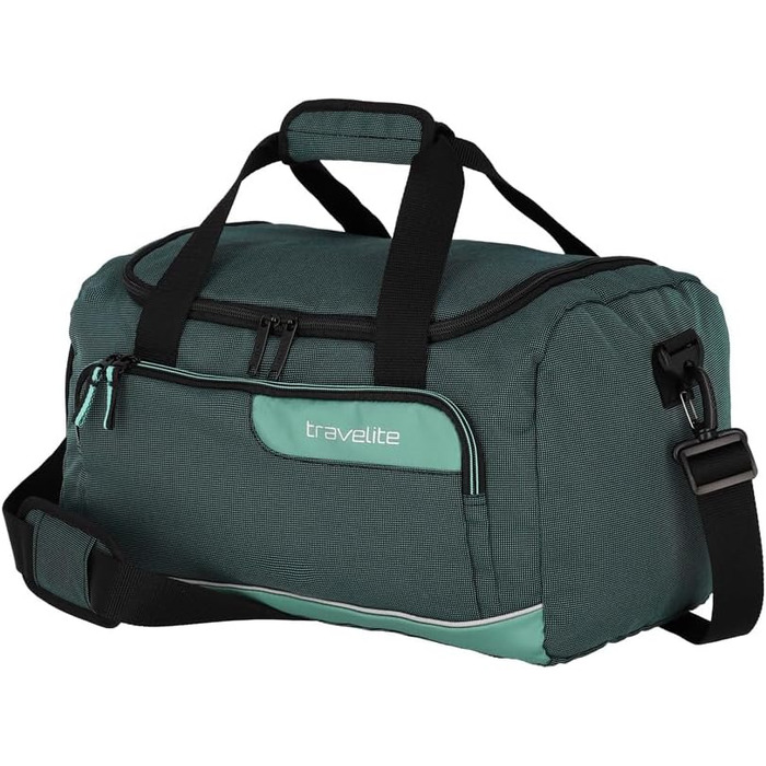 Travelite 4-Wheel Luggage Size L, Softshell made of recycled material, Luggage Series VIIA: Trolley with expandable gusset + edge protection, 77 cm, 91-103 liters (Luggage Set (L/M/S) + Travel Bag, Eucalyptus (Green))