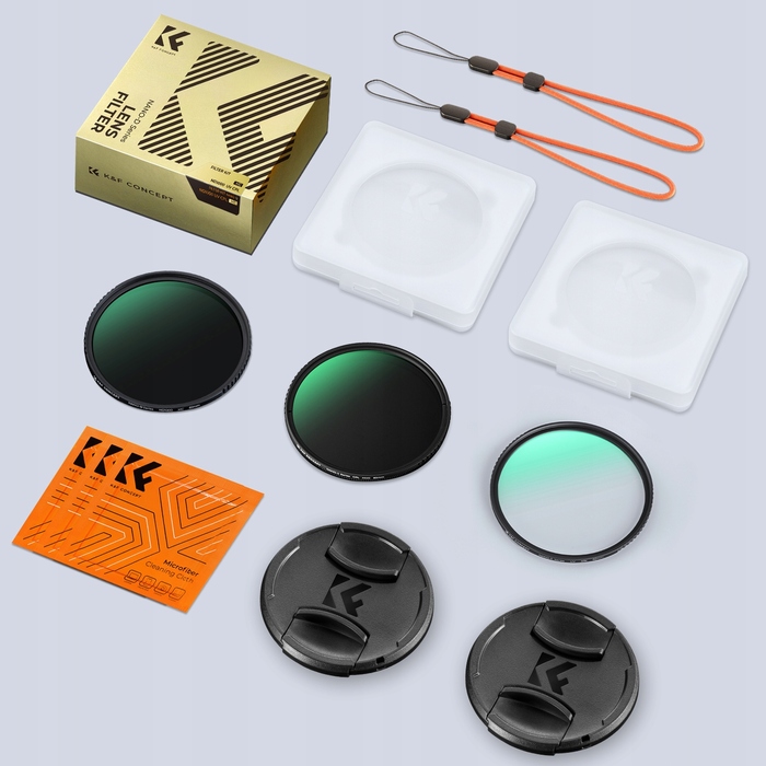 Набір фільтрів K&F Concept NANO-D 3в1 (UV, CPL, ND1000) 77мм + 2 кришки та 2 чохли