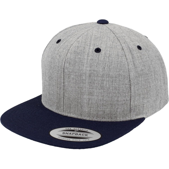 Кепка Flexfit Unisex Classic Snapback двоколірна, універсальний розмір (Heather/Navy)