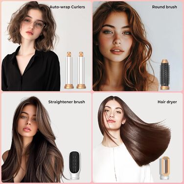 Набір для укладки волосся 5 в 1, Air Styler: фен-щітка, плойка для локонів, автоматична завивка, білий