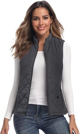 Жіноча легка куртка Longking з блискавкою, вологовідштовхуюча, для активного відпочинку (S, темно-сірий)