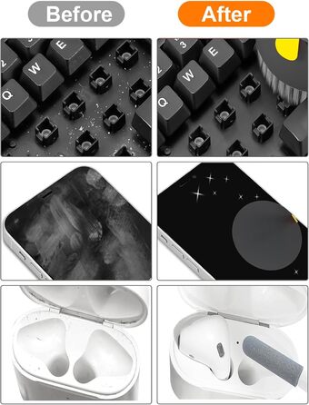 Набір для чищення клавіатури та екрану 20 в 1: очищувач екрану, щітка для клавіатури, для ноутбука, планшета, комп'ютера, монітора, камери (чорний)