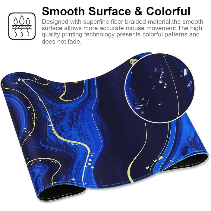 Великий ігровий килимок для миші з прошитими краями, 70x30 см, з антиковзною основою з натурального каучуку для геймерів, офісу, дому. Модель Quicksand03