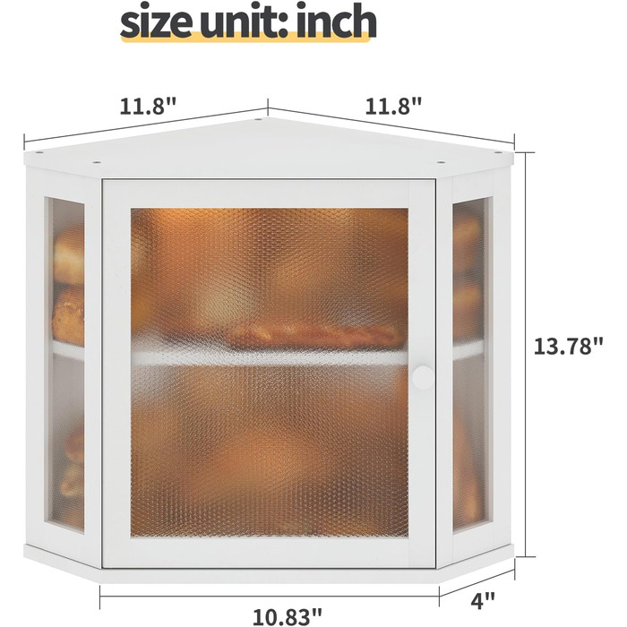 Бамбукова хлебниця для кухонного столу, контейнер для домашнього хліба, двоярусна, велика (білий, середній)