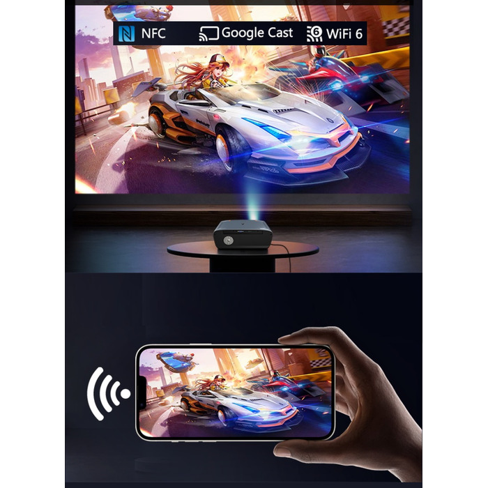 Проектор VIZIO TECH LED 46500 лм, Android TV 14, FHD 4K, сірий