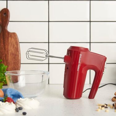 Міксер Russell Hobbs Desire Red 350W з 5 швидкостями та пульсатором, 2 насадки, червоний