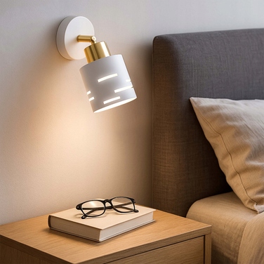 Настінний світильник 2в1 та підвісна стельова лампа E27, біло-золотий гламур