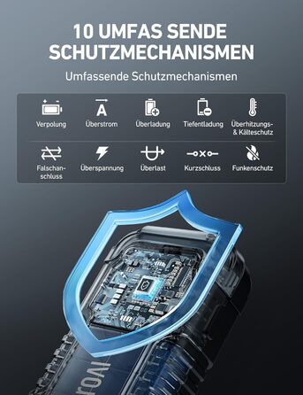 Powerbank AstroAI P10 для авто: пусковий пристрій, 10L бензин/8L дизель, 12V, LED, Orange