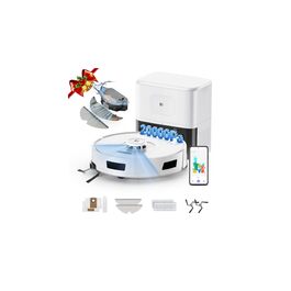 Робот-пилосос R11 з функцією миття та картографією, 20000Pa, станція самостійного очищення на 90 днів, автоматична зарядка для килимів/підлоги/шерсті тварин (Білий R11 1)