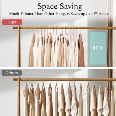 Набір з 22 велюрових плечиків для одягу Stormix, преміум-якість, для дорослих, антиковзаючі, ультратонкі, для сорочок та костюмів, рожеві гачки