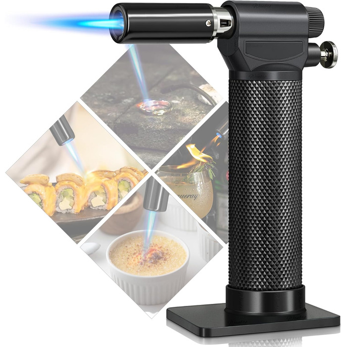 Газовий запальник для кухні з регульованим полум'ям Jet, одноручний, для приготування їжі, грилю, паяння (без газу), Zq1-bk