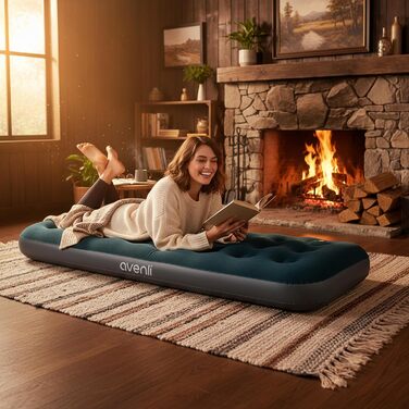 Надувна матрац-ліжко AVENLI для кемпінгу та дому (191x73x22 см) з вбудованим насосом, для 1 особи