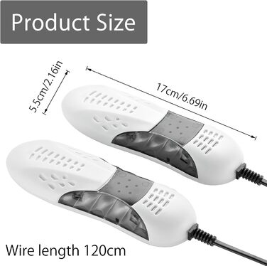 Електричний сушильник для взуття: сушильник для черевиків, гірськолижних черевиків, кросівок, сушильник для походів, дезодоратор, білий