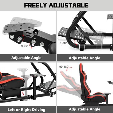 Dardoo G29 Racing Simulator Cockpit: сумісний з Logitech G920/G923, Thrustmaster T300RS, Fanatec. Міцний каркас з металу для PC, Xbox. Без керма, педалей та ручного гальма.