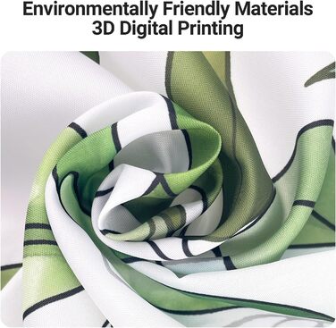 Штора для душу 200x200 см, зелені листки, антигрибкова, водовідштовхувальна, текстильна, поліестер, з кільцями (12 шт.) для ванної кімнати