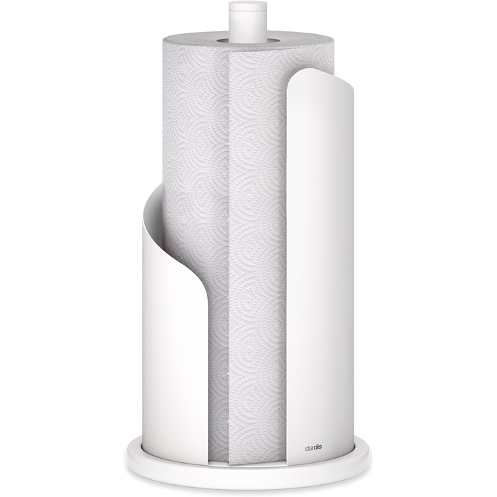 stardis Kitchen Roll Holder, Stainless Steel/Matte Coated Ø 15 cm Roll Holder Pure White