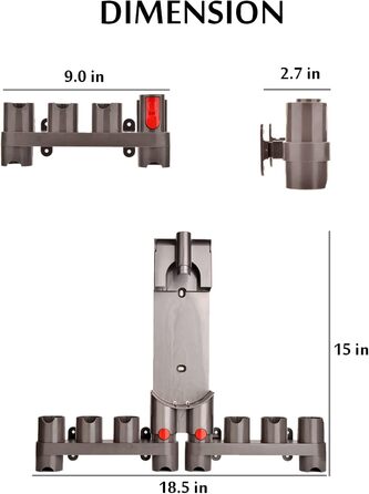 Кріплення-організатор для пилососів Dyson V7, V8, V10, V11, V12, G5, GEN5 Detect/Cyclone/Absolute/Torque Drive
