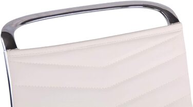 Офісне крісло Batley від CLP: регульована висота, хромоване шасі, штучна шкіра, білий колір