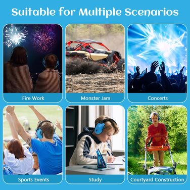 Навушники захисні для дітей Floriogra (2 шт) - блакитні та рожеві - від 3 до 16 років, складані, шумозаглушні