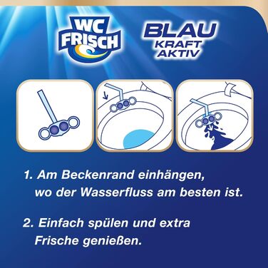 Очищувач для унітазу WC Frisch Kraft Aktiv з хлором, блокувальник запаху та освіжувач (набір 10 шт)
