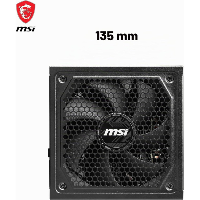 Блок живлення MSI MAG A750GL PCIE5 750W, 80 Plus Gold, повністю модульний, ATX 3.0, підтримка PCIe 5.0, 120мм FDB вентилятор, чорні плоскі кабелі