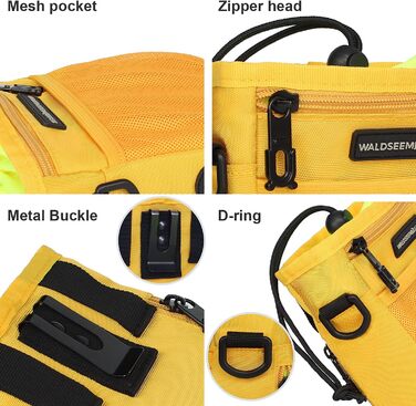 Сумка для корму для собак Waldseemüller, тренувальна сумка для домашніх тварин, підходить для собак маленьких та великих порід, з диспенсером для пакетів для екскрементів, карабіном, регульованим поясним ременем та плечовим ременем