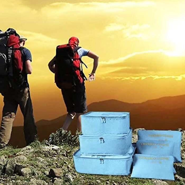 Органайзер для валізи Vicloon 8-в-1: набір для подорожей, водонепроникні сумки для одягу, взуття та косметики (колір: корейський блакитний)